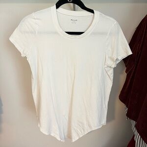 Madewell White Short Sleeve T-Shirt front tie